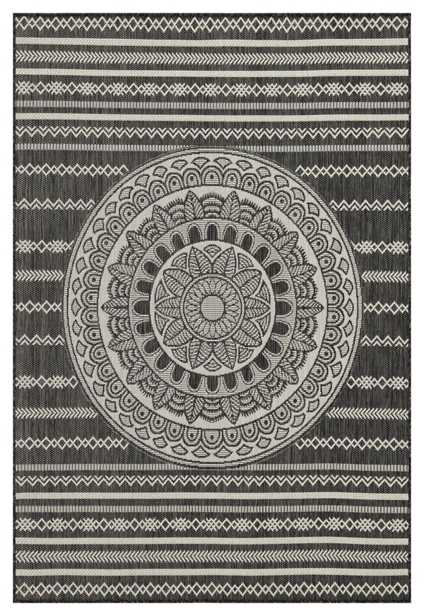 Sunshine - 5'3" X 7'3" Indoor, Outdoor Area Rug - Anthracite - Polypropylene