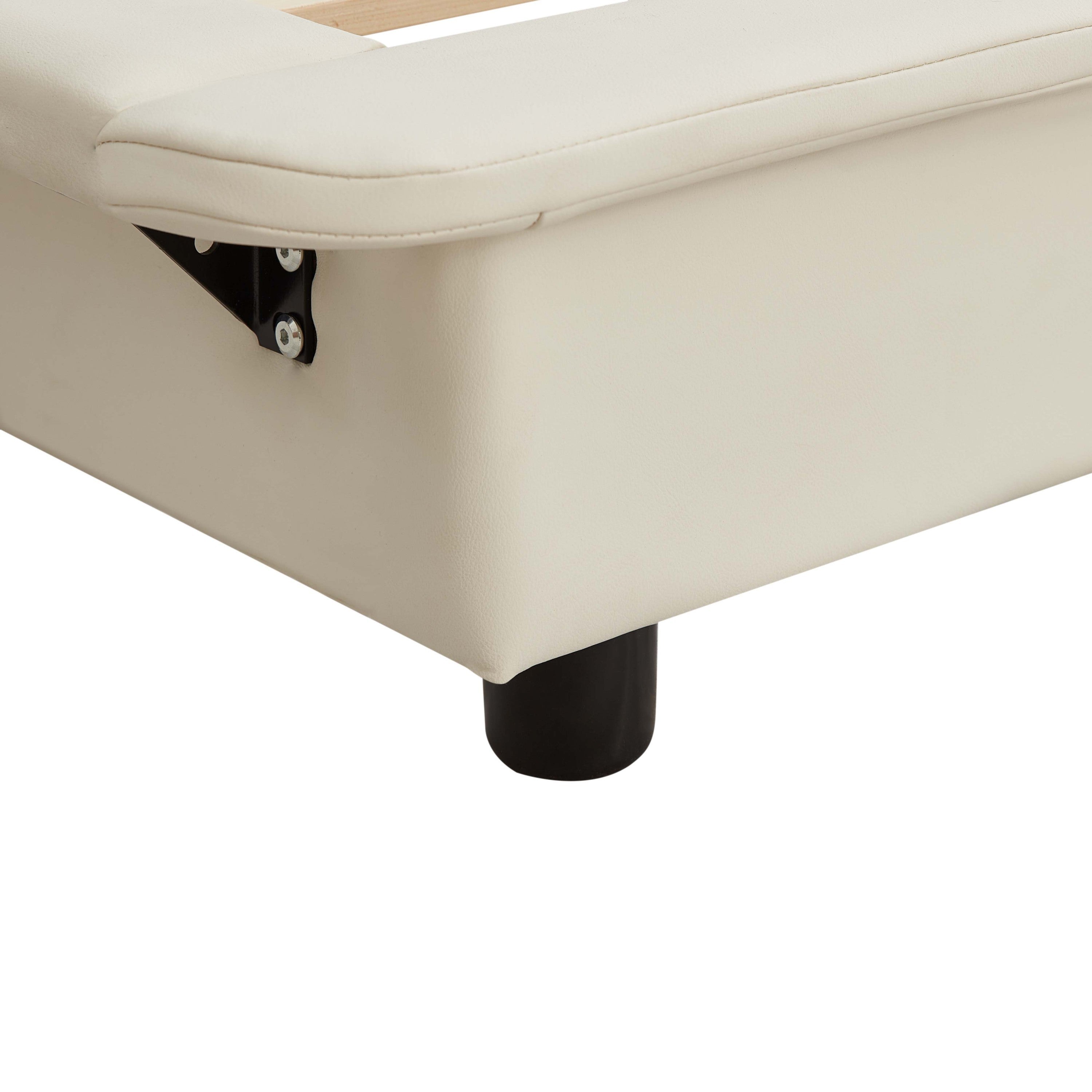 Full Size Upholstered Platform Bed with Sensor Light and Ergonomic Design Backrests, White - Atlantic Fine Furniture Melbourne FL