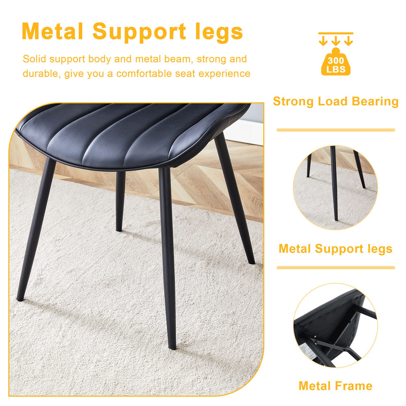 Modern Style Extended Seat Cushion Dining Chair Set