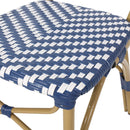 Outdoor Rattan And Aluminum French Armless Bistro Chairs Set - Navy Blue