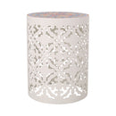 Airy - Outdoor Side Table With Lace Cut Design And Metal Frame
