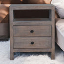 Acid - 2 Drawer Open Bedside Table - Gray Ash