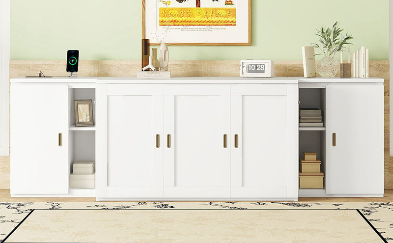 Murphy Bed With Shelves, Cabinets And USB Ports