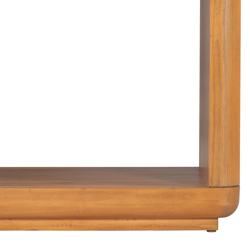 Console Table With Curved Corners And U Base Design - Natural Wood Veneer - Natural