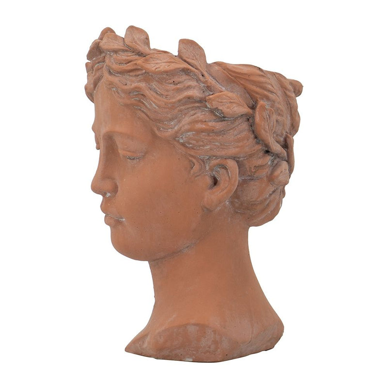 D7X11" Visage Head Bust Planter - Brown