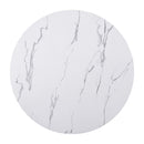 5 Piece Round Dining Table Set, Modern Dining Table And 4 Upholstered Chairs For Dining Room