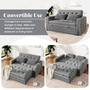 Upholstered Sleeper Bed Sofa With Dual USB Charging, Adjustable Backrest