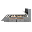 Platform Bed With Storage Headboard, Shoe Rack And 4 Drawers