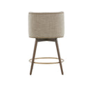 Swivel Counter Stool With Antique Bronze Detailing - Beige Multi