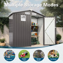 Compact Outdoor Storage Shed With Peaked Roof And Lockable Door - Gray