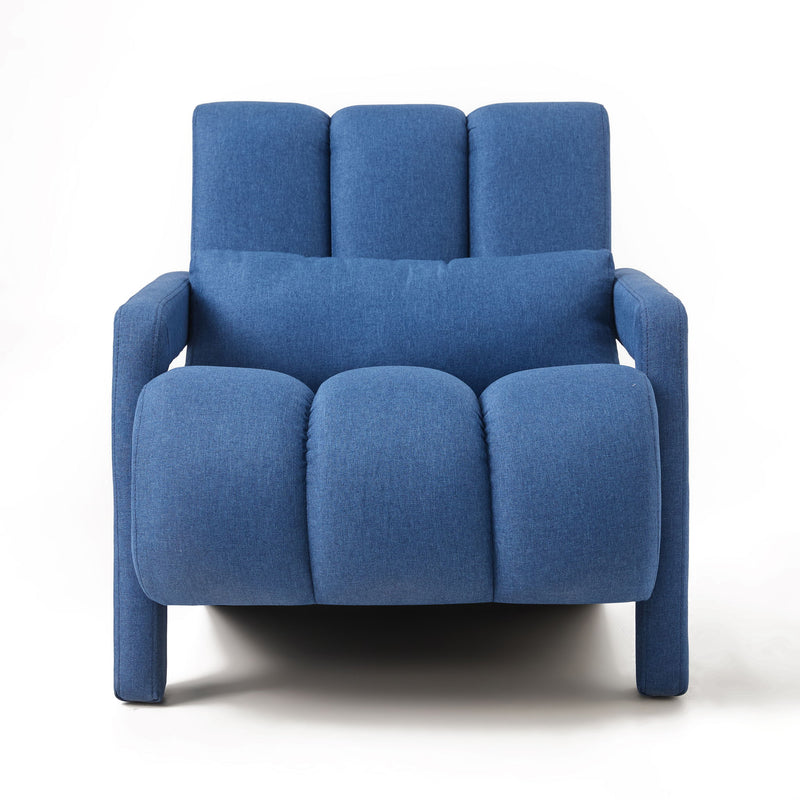 Modern Upholstered Accent Chair, Comfortable Linen Fabric With A Pillow For Living Room