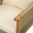 Modern Outdoor Woven Lounge Chair With Solid Frame And Cushions