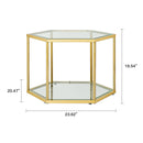 Modern Coffee Table With Double Layer Tempered Glass And Polygonal Design