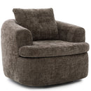 Modern Swivel Barrel Chair With Dual-Layer Cushion