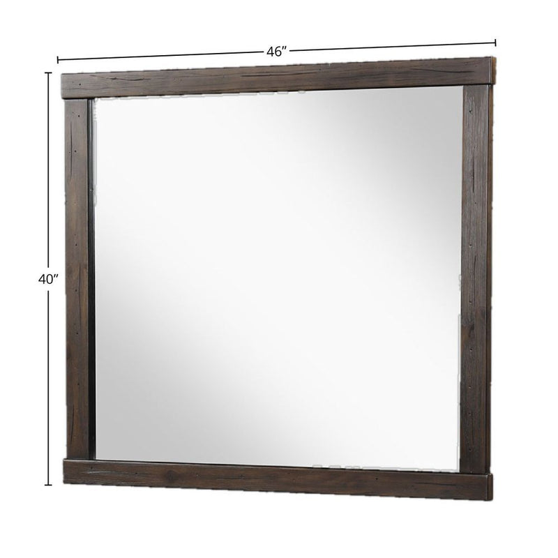 Square Mirror With Knotty - Brown