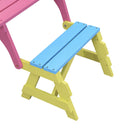 Kids Multi-Functional Arm Chair, Table With 2 Benches All-In-One Set