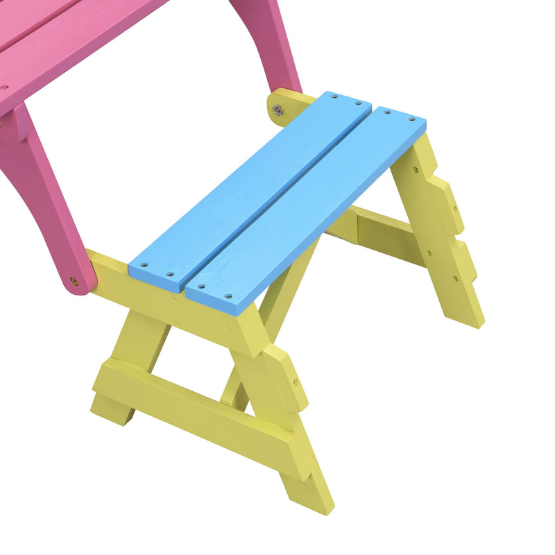 Kids Multi-Functional Arm Chair, Table With 2 Benches All-In-One Set