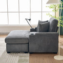Oversized Chaise Lounge Chair With Ottoman And Storage
