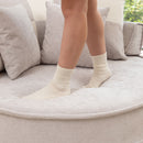 Modern Oversized Round Barrel Accent Chair With Ottoman