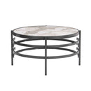 Round Table With Sintered Stone Top And Sturdy Metal Frame