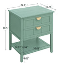 2 Drawer Side Table, American Style, End Table, Suitable For Bedroom, Living Room, Study