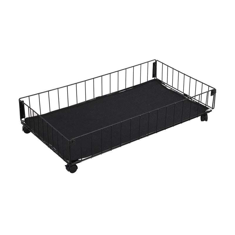 Twin Size Stylish Metal Daybed with 2 Drawers, Black