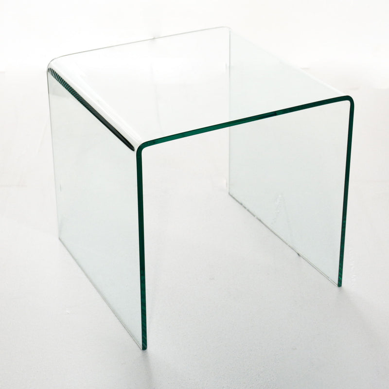 Small Clear Glass Side & End Table, Tempered Glass End Table Small Coffee Table - Transparent