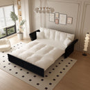 Queen Pull Out Sofa Bed, 3 In 1 Convertible Sleeper Tufted With 2 Soft Pillows