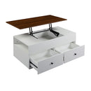 Raeden - Coffee Table With Lift Top - White & Walnut