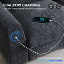 Sectional With Bluetooth Speaker Comfy Cloud Couch Set With Drop Down Table Cup Holders, USB Charger Storage Armrest Wide Seat Sofa