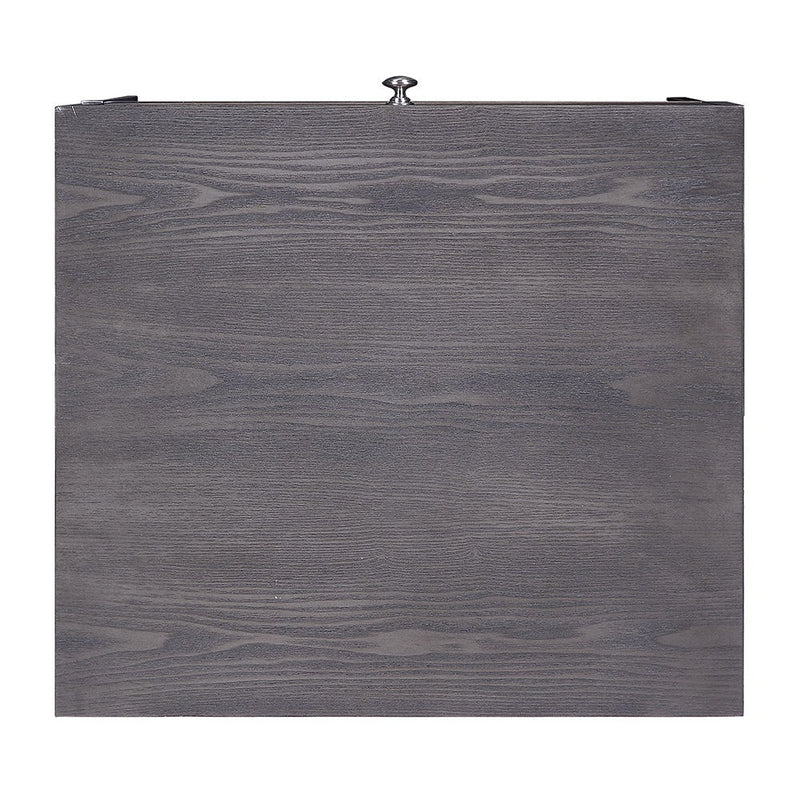 Iban - End Table - Gray Oak & Chrome