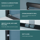 Double Sliding Glass Shower Door 8Mm Tempered Glass With Stainless Steel Frame - Matte Black