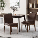 Modern Dining Chair With Upholstery - Dark Brown