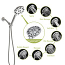 Multi Function Adjustable Hand Shower 7 Function Plastic Hand Shower With 59" Hose - Chrome