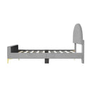 Upholstered Platform Bed With Classic Semi-Circle Shaped Headboard
