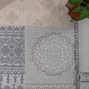 Guros - 6' X 9' Geometric Indoor / Outdoor Area Rug - Gray / White