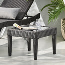 Outdoor Antibes Wicker Side Table, Accent Table - Gray