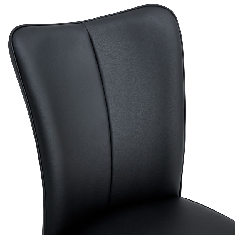 Modern Chair Set 4 Pieces With Vertical Backrest Design For Kitchen And Living Rooms - Black