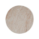 Modern Concrete Side Table With Travertine, Indoor / Outdoor Use - Beige