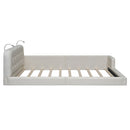 Queen Size Upholstered Platform Bed With 2 Reading Lights - White