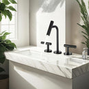 2 Handles Widespread 8" Bathroom Faucet With Solid Brass Construction - Matte Black