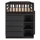 Bunk Bed With 4 Drawers And 3 Shelves