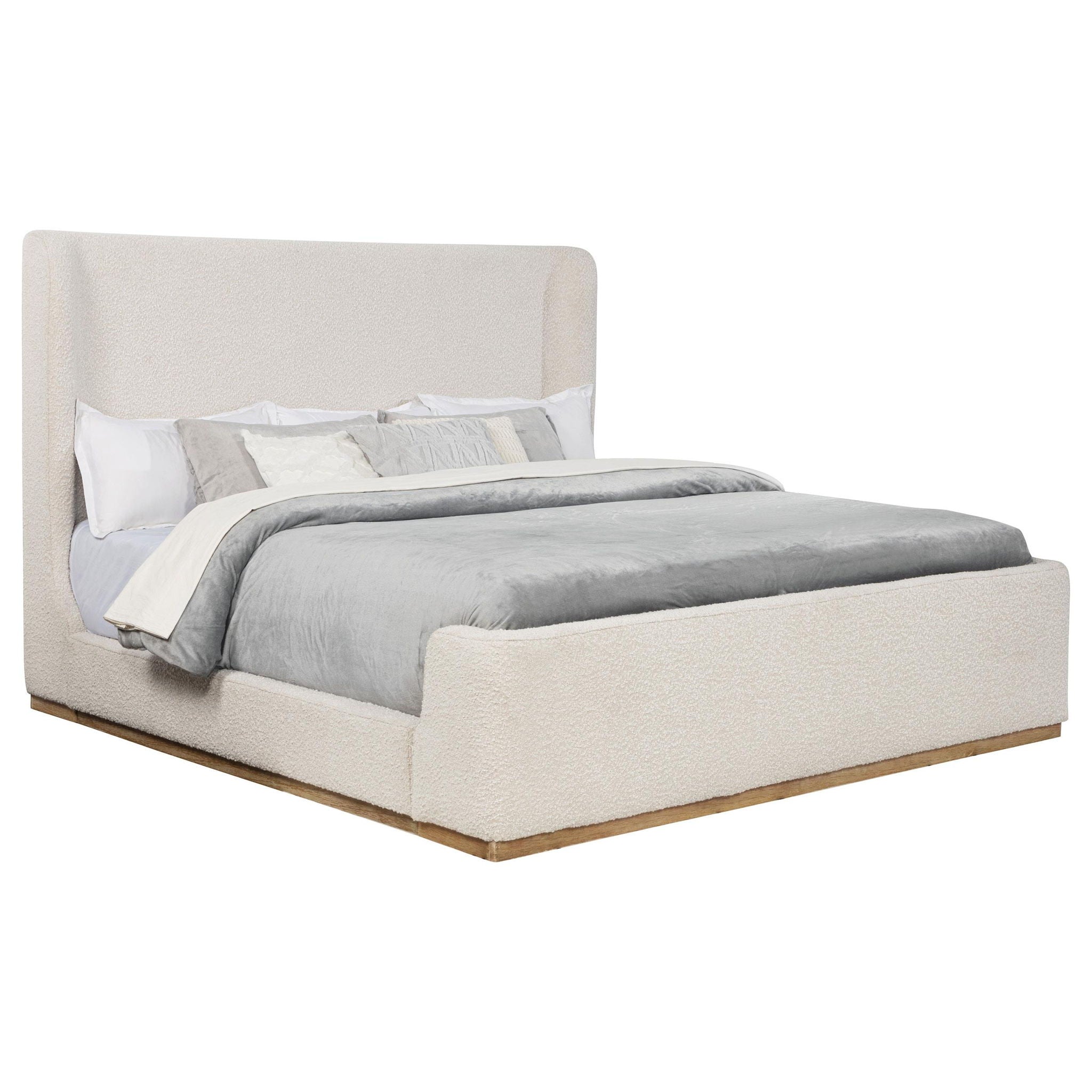 Nala Upholstered Eastern King Sleigh Bed Cream