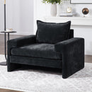 Chenille Upholstered Accent Chair With Wide Armrests And Ergonomic Back Support