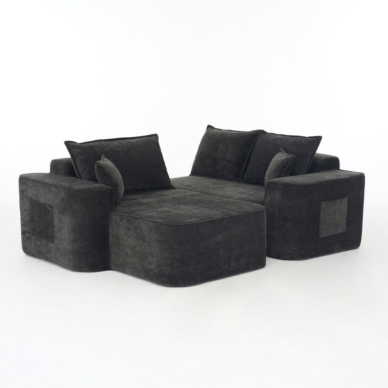L-Shaped Sectional Sofa Couch With Chaise, Extra Deep Seats