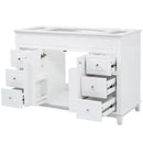 Bathroom Vanity Cabinet Only, 6 Soft Close Drawers & Double Doors With 2 Tier Shelves - White