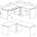 Skylar - L-Shape Desk With Mobile File Cabinet - Cappuccino