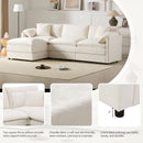 Modular Sectional With Deep And Wide Seat, Cloud Couch Set With Double Cushions Sofa With Movable Ottoman