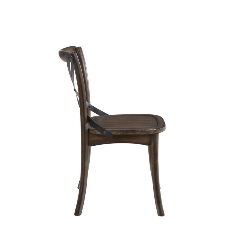 Kaelyn - Side Chair (Set of 2) - Dark Oak & Black - Atlantic Fine Furniture Inc