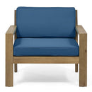 Antoine - Outdoor Acacia Wood Club Chairs With Cushions, (Set of 2)